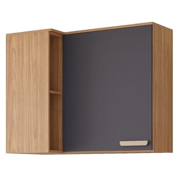 Armário Aéreo De Cozinha 100%mdf 94x52cm De Canto 1 Porta 2 N