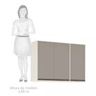 Armário Aéreo De Cozinha 120 Cm 3 Portas 5 Prateleiras Linea