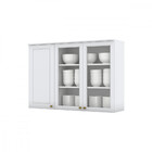 Armário Aéreo De Cozinha 120 Cm Com Vidro Amy Casa 812