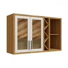 Armário Aéreo De Cozinha 120 Cm Tempranillo 2 Portas Com Vidr