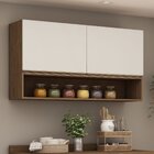 Armario Aereo De Cozinha 120cm 2 Portas Conecta  Ébano/off Wh