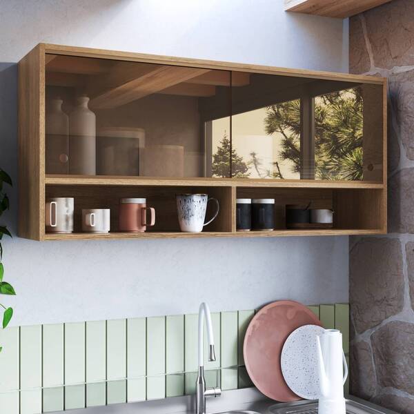 Armário Aéreo De Cozinha 120cm 2 Portas De Vidro Ve2820 Linha