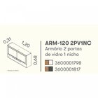 Armário Aéreo De Cozinha 120cm 2 Portas Em Vidro Fumê 1 Nicho