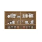 Armário Aéreo De Cozinha 120cm 2 Portas Em Vidro Fumê 1 Nicho