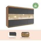 Armário Aéreo De Cozinha 120cm Com 3 Portas E Vidro Reflecta