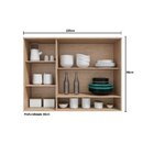 Armário Aéreo De Cozinha 120cm Com 3 Portas Vidro Reflecta E