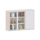 Armário Aéreo De Cozinha 120cm Com Vidro 3 Portas Art Luciane