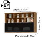 Armário Aéreo De Cozinha 120cm Em Mdf Lombardia - Cor Freijó