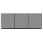 Armário Aéreo De Cozinha 150cm 3 Portas Argélia Preto/cinza -