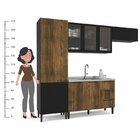 Armário Aéreo De Cozinha 1 Porta De Vidro Menu Kitchen Canelo