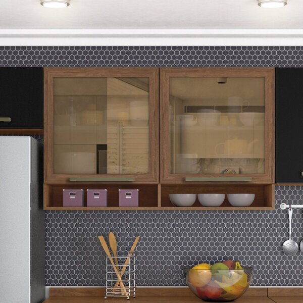 Armário Aéreo De Cozinha 2 Portas 2 Nichos Color Plus Zanzini