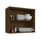 Armário Aéreo De Cozinha 2 Portas 80cm Toronto Noce Oro