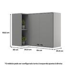 Armário Aéreo De Cozinha 2 Portas Com Nicho De Canto Lótus Ca