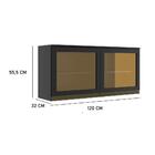 Armário Aéreo De Cozinha 2 Portas Com Vidro J Carvalho Cecíli