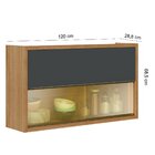 Armário Aéreo De Cozinha 2 Portas Com Vidro Opala Carvalho/gr