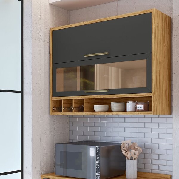 Armário Aéreo De Cozinha 2 Portas Vidro Reflecta Vicenza Espr