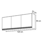 Armário Aéreo De Cozinha 3 Portas 120cm Andréia - Ajl Móveis