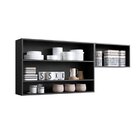 Armário Aéreo De Cozinha 3 Portas Atena  Preto Onix