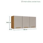 Armário Aéreo De Cozinha 3 Portas Bella Cinamomo/off White