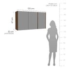 Armário Aéreo De Cozinha 3 Portas Campanele 120cm Amêndoa/cin