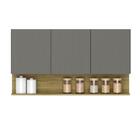 Armário Aéreo De Cozinha 3 Portas Com Nicho 1,20m Freijó / Ci