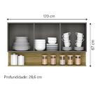 Armário Aéreo De Cozinha 3 Portas Com Nicho 1,20m Freijó / Ci