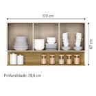 Armário Aéreo De Cozinha 3 Portas Com Nicho 1,20m Freijó / Va