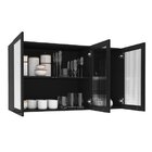 Armário Aéreo De Cozinha 3 Portas De Vidro Menu Kitchen Canel