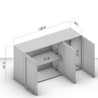 Armário Aéreo De Cozinha 3 Portas De Vidro Menu Kitchen Canel