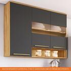 Armário Aéreo De Cozinha 3 Portas Vidro E Nicho 100% Mdf Napo