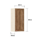 Armário Aéreo De Cozinha 40 Cm 1 Porta De Abrir 2 Prateleiras