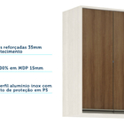 Armário Aéreo De Cozinha 60 Cm 2 Portas De Abrir 2 Prateleira