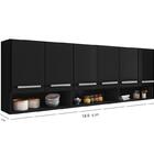 Armario Aereo De Cozinha 6 Portas  Suriname Preto Brienza Mov