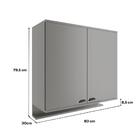 Armário Aéreo De Cozinha 800mm 2 Portas C/ Porta Temperos Lót