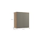 Armário Aéreo De Cozinha 80cm 2 Portas Lavinia Amêndoa/niágara