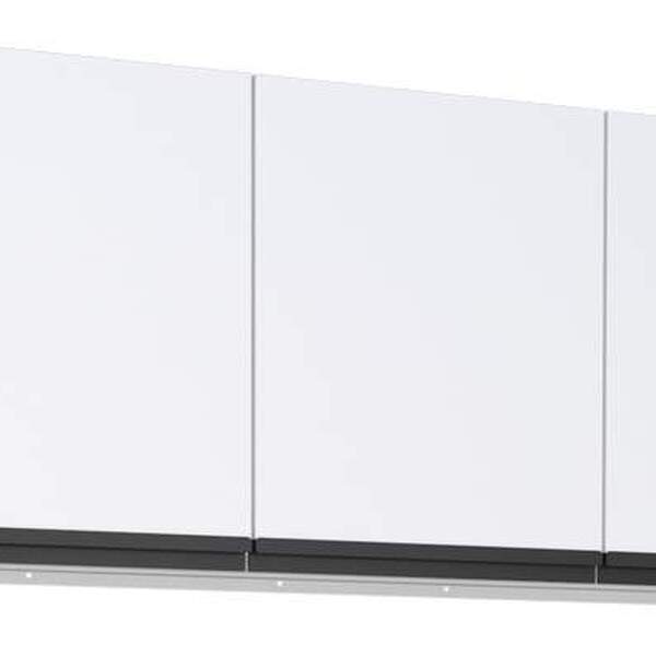 Armário Aéreo De Cozinha Branco Em Aço Montado 115cm Com Puxa