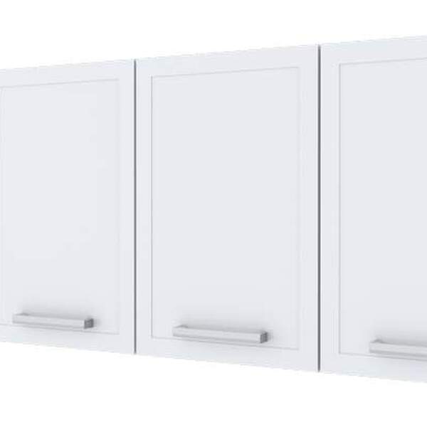 Armário Aéreo De Cozinha Branco Em Aço Montado 153cm Juno Coz