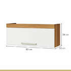 Armário Aéreo De Cozinha Burguesa 80 Cm Freijó/branco Em Mdf