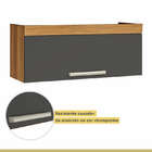 Armário Aéreo De Cozinha Burguesa 80 Cm Freijó/grafite Em Mdf