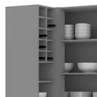 Armário Aéreo De Cozinha Canto Reto 01 Pt Com Vidro Ketlin