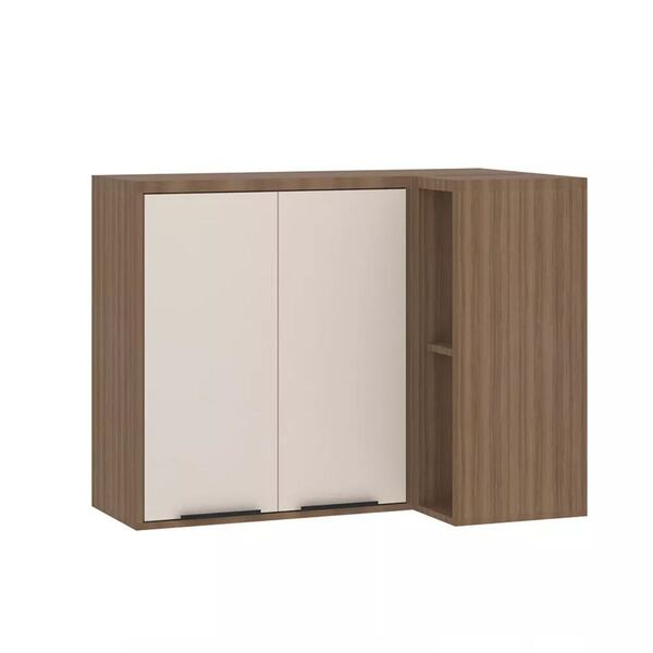 Armário Aéreo De Cozinha Canto Reto 95cm 2 Portas Aspen Lucia