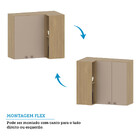 Armário Aéreo De Cozinha Canto Reto 95cm 2 Portas Classic Luc