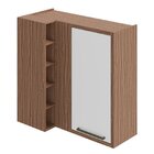 Armário Aéreo De Cozinha Canto Reto Com 1 Porta E Mini Adega