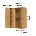 Armário Aéreo De Cozinha Canto Reto Com 1 Porta E Mini Adega