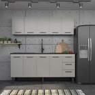 Armário Aéreo De Cozinha Cinza Em Aço 192cm Com Porta De Meta