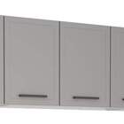 Armário Aéreo De Cozinha Cinza Em Aço Montado 192cm Com Porta
