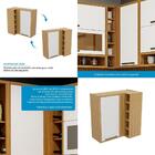 Armário Aéreo De Cozinha Com Canto Reto 1 Porta E Mini Adega