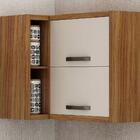 Armário Aéreo De Cozinha De Canto Leticia Chf Carvalho/off Wh