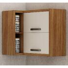 Armário Aéreo De Cozinha De Canto Leticia Chf Carvalho/off Wh