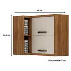 Armário Aéreo De Cozinha De Canto Leticia Chf Carvalho/off Wh